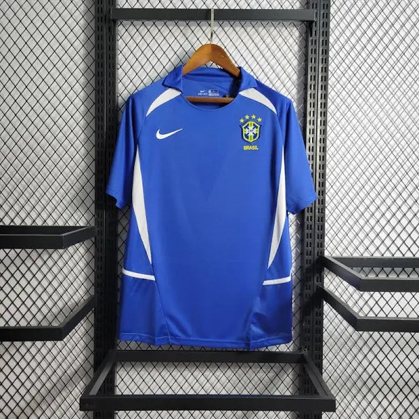 Camisa retrô azul Brasil 2002