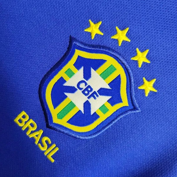 Camisa retrô azul Brasil 2002