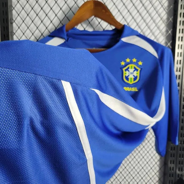 Camisa retrô azul Brasil 2002