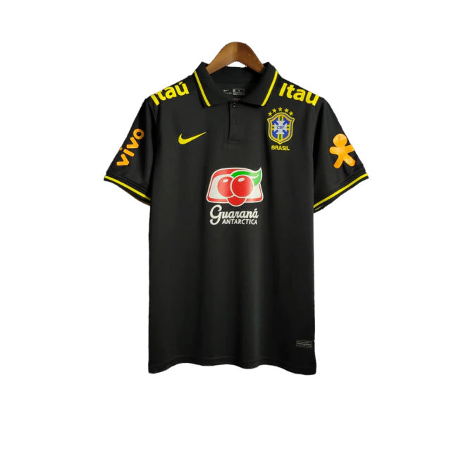 Camisa Seleção Brasileira Polo 23/24 Torcedor Nike Masculina -Preta com todos os patrocínios - AVALIAÇÃO ⭐⭐⭐⭐⭐(377)