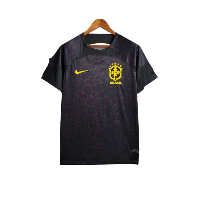 Camisa Goleiro Seleção Brasileira 22/23 Nike Torcedor Masculina - Preta com detalhes em amarelo - AVALIAÇÃO ⭐⭐⭐⭐⭐(244)