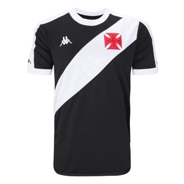 Camisa Vasco da Gama I 24/25 - Torcedor Kappa Masculina - Preta e branca