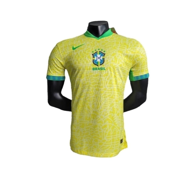 Camisa Seleção Brasileira I 24/25 - Jogador Nike Masculina - Amarela com detalhes em verde - AVALIAÇÃO ⭐⭐⭐⭐⭐(391)